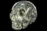 Polished Pyrite Skull With Pyritohedral Crystals #96326-2
